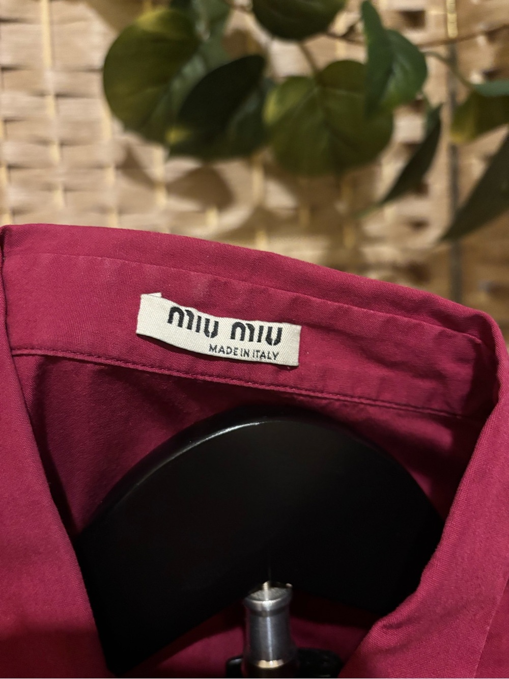 Vintage Miu Miu Deep Raspberry Button-Down - Picture 6 of 6